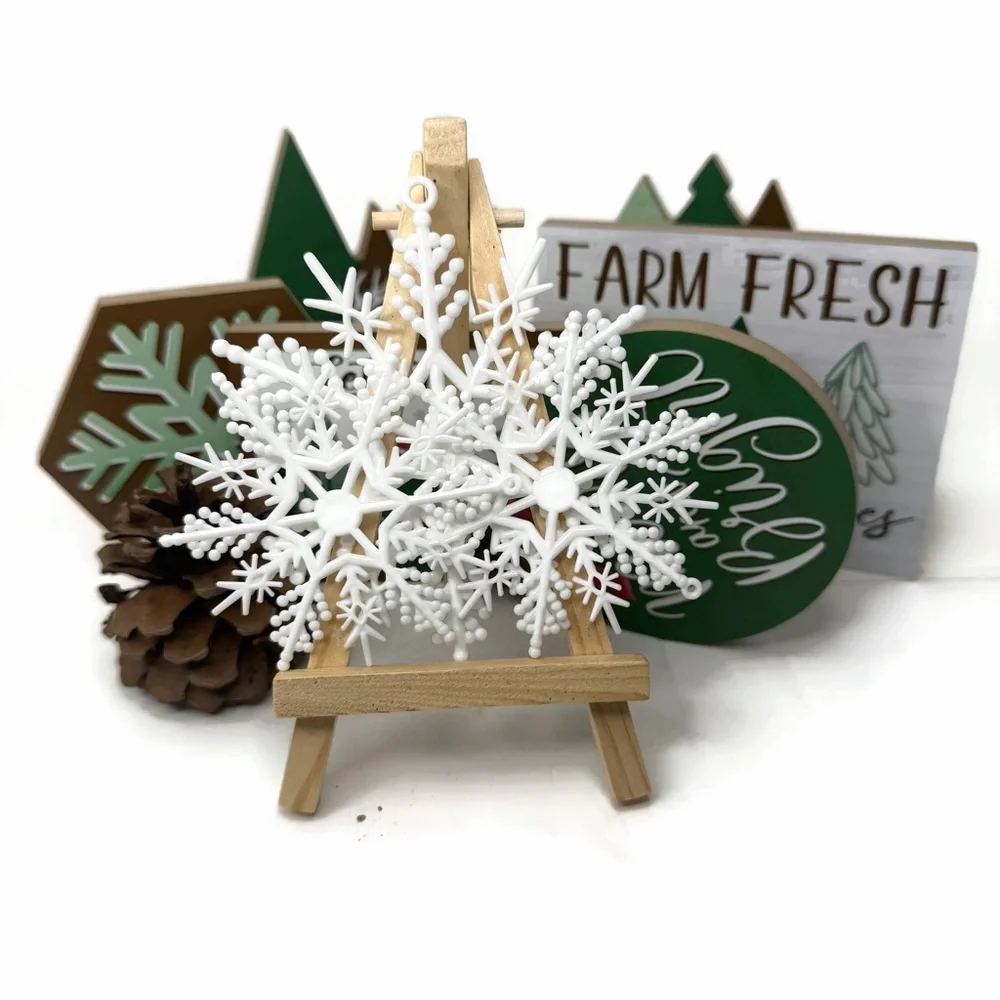 Festive Holiday Tiered Tray Decor Lot 11 Pieces